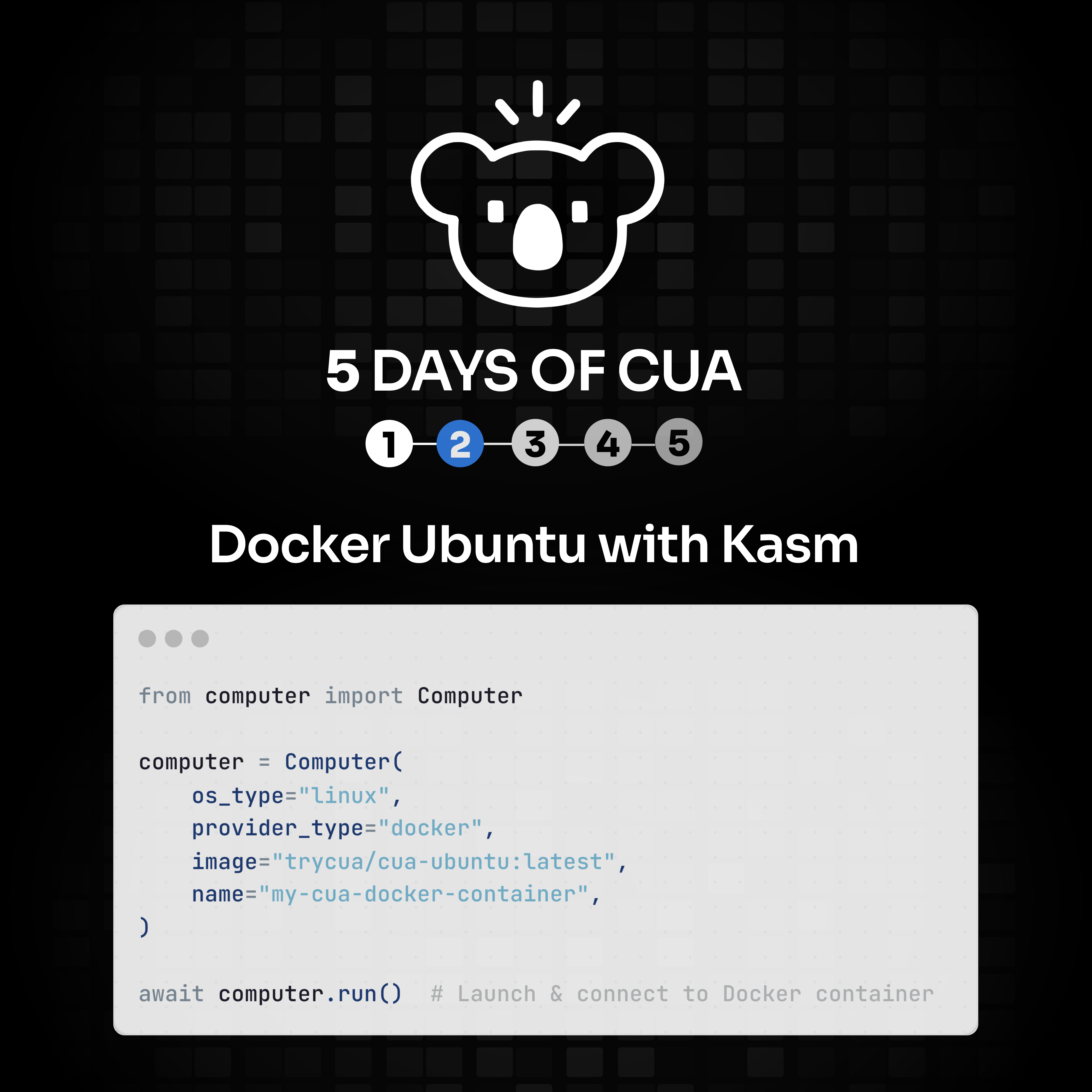 Cua + KasmVNC Ubuntu container desktop